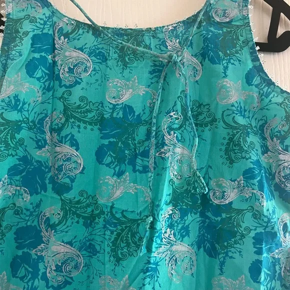 Vintage Indian block, print tunic cotton, BoHo festival, mini sundress s - Picture 5 of 10